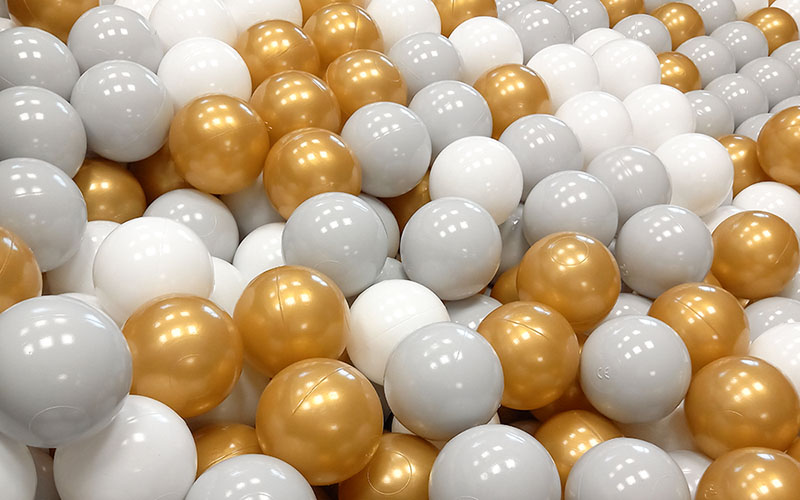 balle blanche gris et doré